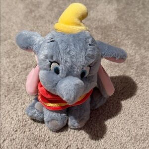 Small Dumbo Elephant Plush Toy with Yellow Hat